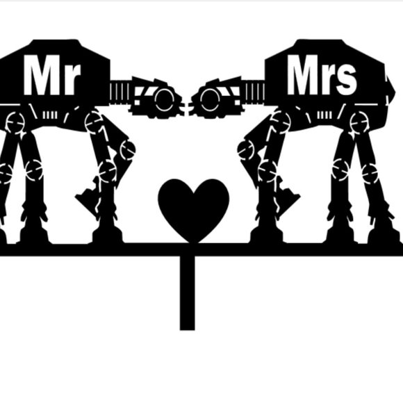 Large Mr & Mrs Walker Wedding Acrylic Cake Topper - Picture 2 of 2